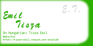 emil tisza business card